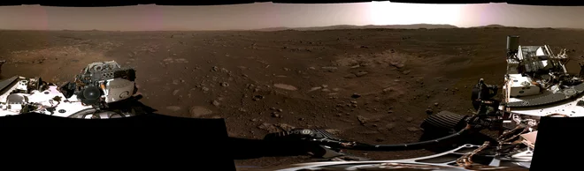 Lokacija, kjer je pristal rover Perseverance. FOTO: Nasa/JPL