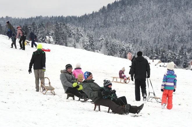 Snežne odeje so se v preteklih tednih na Rakitni in v okolici razveselile številne družine, željne vsaj malo zimskih užitkov.<br />
FOTO: Marko Feist/Slovenske novice