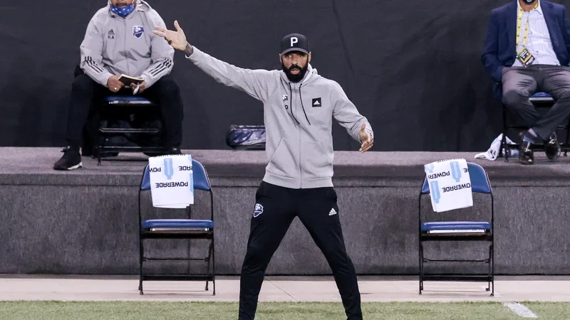 Fotografija: Thierry Henry se je po nesrečnem poglavju vpri Monacu trenersko rehabilitiral pri Montrealu, od koder pa se je zaradi otrok vrnil v London. FOTO: Vincent Carchietta/Usa Today Sports