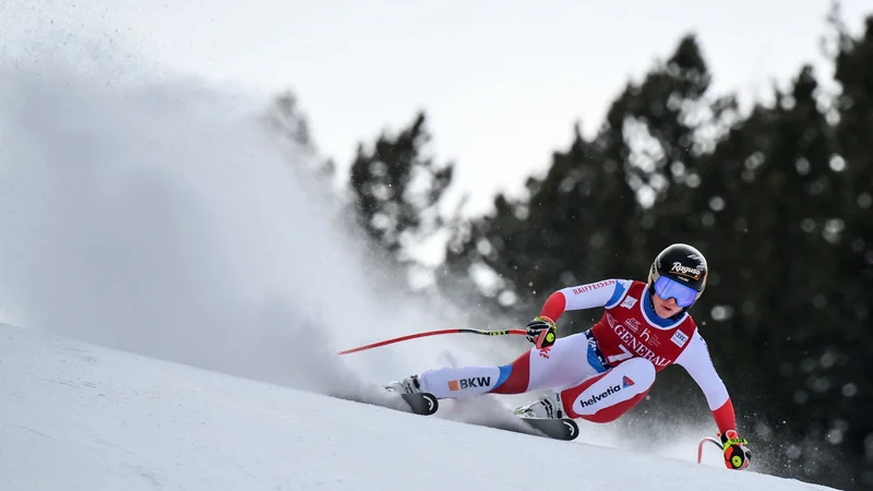 Fotografija: Lara Gut-Behrami je dobila zalet in se ne ustavlja. FOTO: Marco Bertorello/AFP