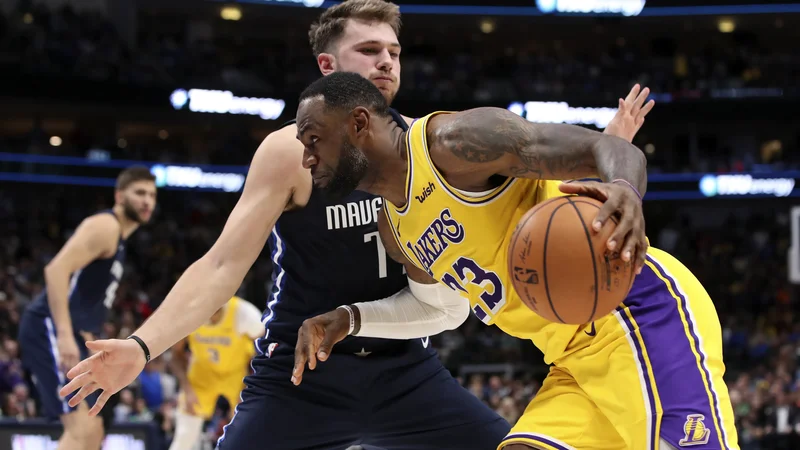 Fotografija: LeBron James in Luka Dončić bosta tokrat soigralca. FOTO: Kevin Jairaj/USA Today Sports