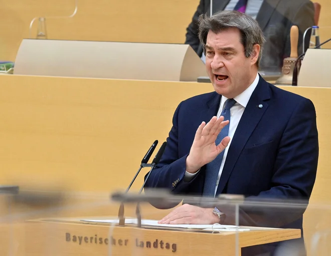 Markus Söder<strong> </strong>se je zavzel za izključitev madžarske vladajoče stranke Fidesz iz Evropske ljudske stranke. FOTO: Peter Kneffel/Afp