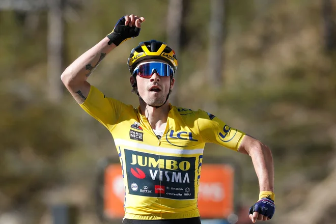 Primož Roglič je danes slavil 50. zmago med profesionalci. FOTO: Bas Czerwinski/AFP
