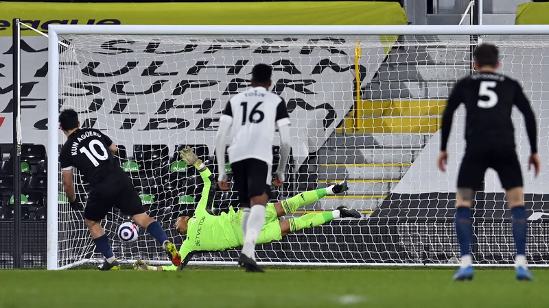 Fotografija: Sergio Agüero je dosegel svoj prvi gol po 21. januarju 2020. FOTO: Justin Setterfield/AFP