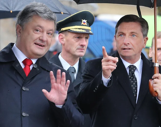 Leta 2016 je slovenski predsednik Borut Pahor gostil takratnega ukrajinskega predsednika Petra Porošenka.<br />
FOTO: Tomi Lombar/Delo