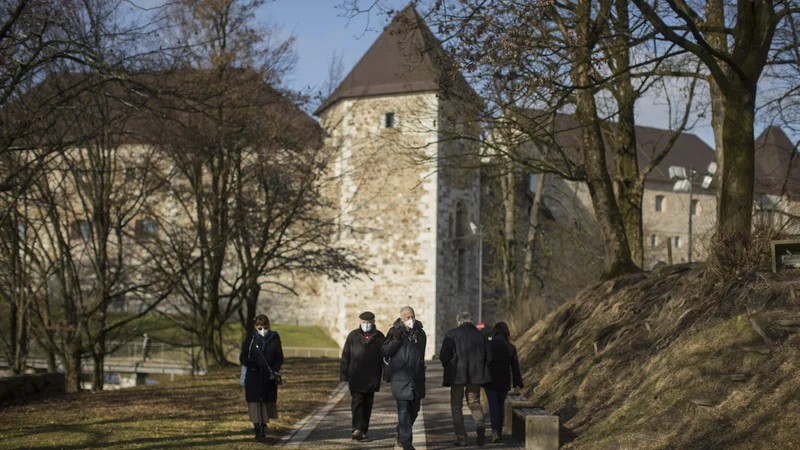 Fotografija: Lani so na Ljubljanskem gradu zabeležili občutno manj obiskovalcev kot leto prej. FOTO: Jure Eržen/Delo