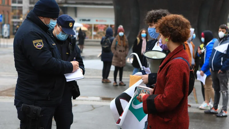 Fotografija: Protest v Mariboru se je za dijake končal z globami in pozivi na sodišče. FOTO. Arhiv Dela