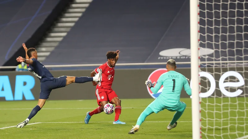 Fotografija: Finalni obračun pretekle sezone je odločil Kingsley Coman. FOTO: Miguel A. Lopes/AFP