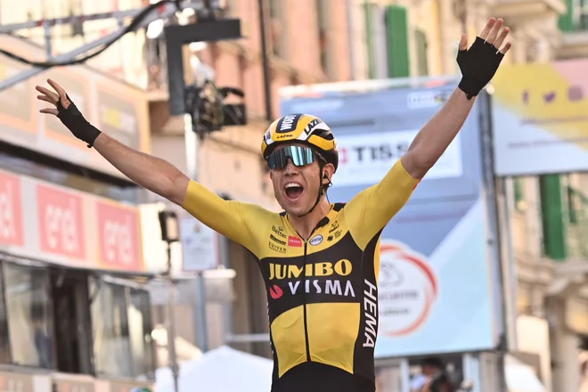 Na 111. dirki Milano–Sanremo je 8. avgusta lani zmago slavil Wout van Aert. FOTO: Marco Bertorello/AFP