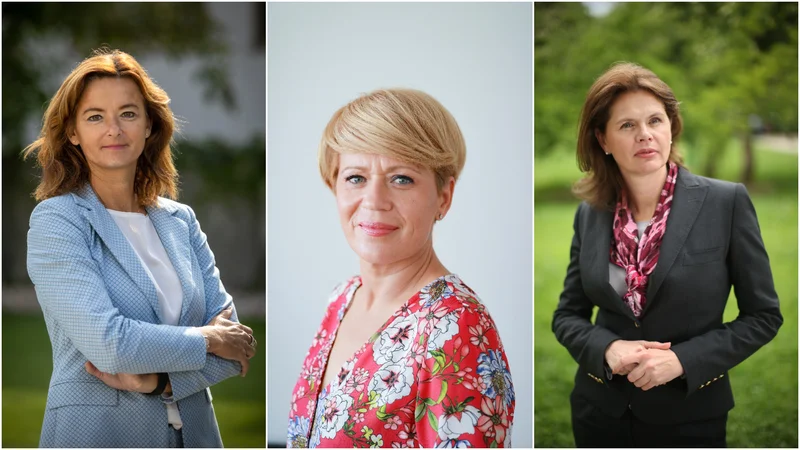 Predsednice treh strank, Tanja Fajon iz SD, Alenka Bratušek iz SAB in Aleksandra Pivec iz Naše dežele, so vrgle mreže na prestopnike iz Desusa. FOTO: Voranc Vogel, Jure Eržen, Blaž Samec/Delo