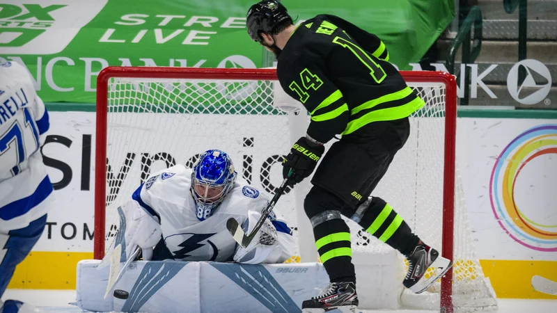 Fotografija: Vratar Tampe Andrej Vasiljevski je le še dve zmagi oddaljen od asolutnega rekorda lige. FOTO: Jerome Miron/Usa Today Sports