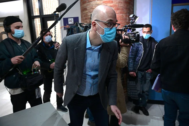 Nekdanji direktor Ikee v Franciji Stefan Vanoverbeke med prihodom na sodišče v Versaillesu Foto Martin Bureau/AFP