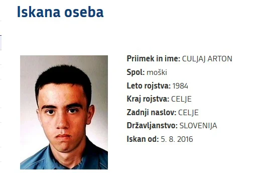 Artona Culjaja so na podlagi tiralice novembra lani prijeli v Nemčiji in ga nato izročili Sloveniji. FOTO: Policija