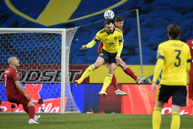 Zlatan Ibrahimović se je vrnil in podal za edini švedski gol v zmagi proti Gruziji. FOTO: Pontus Lundahl/AFP