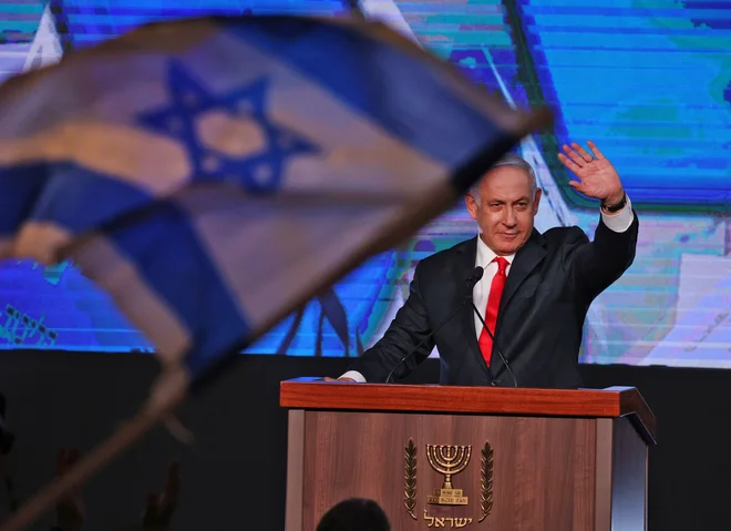 Desna konservativna stranka Likud premiera<strong> </strong>Benjamina Netanjahuja je zmagovalka parlamentarnih volitev v Izrelu. FOTO: Emmanuel Dunand/AFP