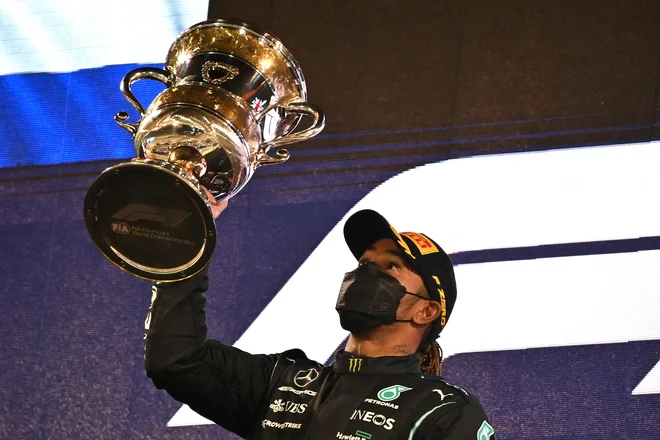 Aktualni svetovni prvak Lewis Hamilton si je privozil 96. zmago v karieri. FOTO: Andrej Isakovic/AFP
