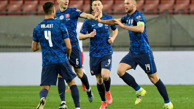 Fotografija: Slovaška je v uvodnemd elu kvalifikacij namesto špest točk osvojila le dve. FOTO: Radovan Stoklasa/Reuters