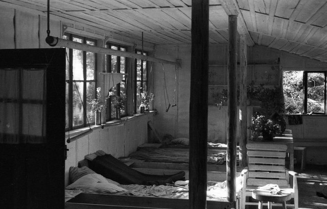 V Rogu je bilo 24 parizanskih bolnic, od tega sta ohranjeni le še dve - Jelendol in Zgornji Hrastnik. Foto Janez Milčinski, hrani Muzej novejše zgodovine Slovenije