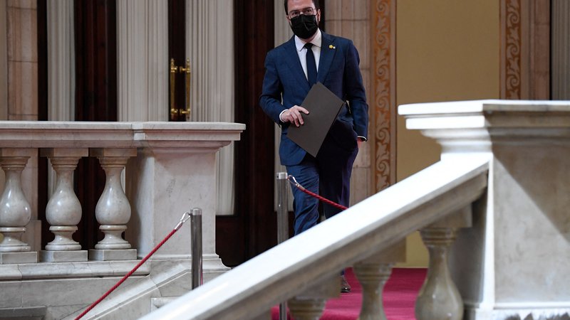 Fotografija: Pere Aragonès iz Republikanske levice Katalonije se zdi bolj človek konsenza kot premočrtnosti. FOTO: Josep Lago/AFP