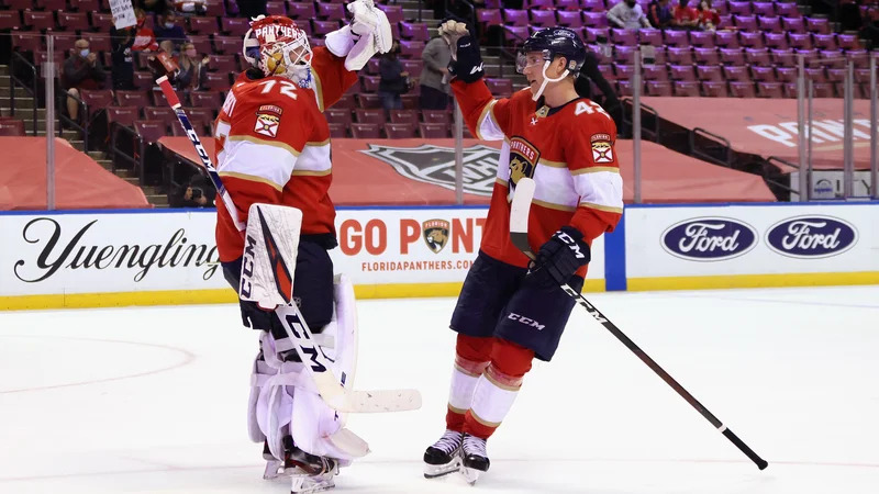 Fotografija: Florida Panthers so suvereno upravili z Detroitom za 23. zmago sezone. FOTO: Bruce Bennett/AFP