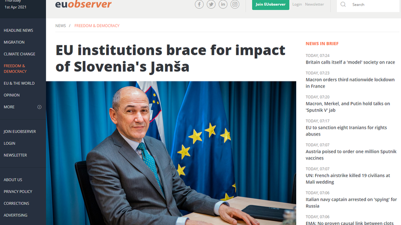Fotografija: Janez Janša je spet glavna tema pogovorov v Bruslju. FOTO: Zajem zaslona
