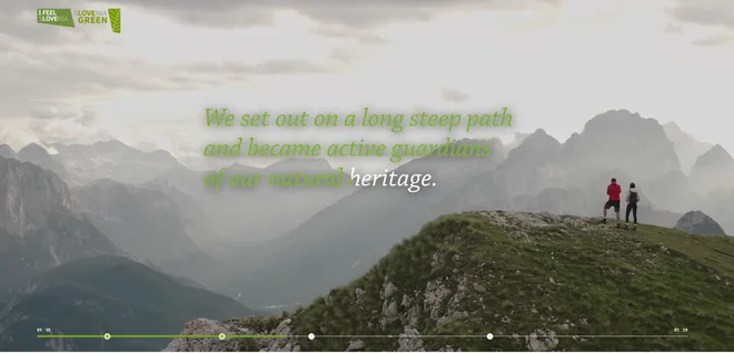 Video je zasnovan tako, da si uporabnik lahko ogleda celoten video, podkrepljen z izpisanim govorjenim besedilom v angleškem jeziku, ali pa se ustavi na izpostavljenih točkah znotraj videa. FOTO: Slovenia.info