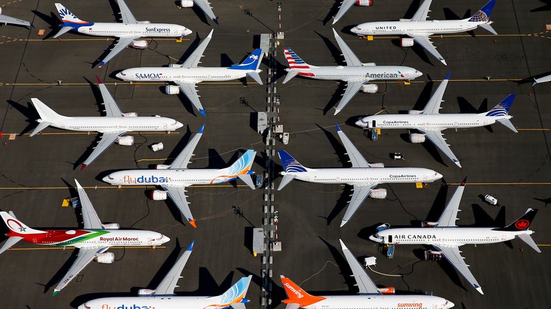 Fotografija: V težavah niso le letalski prevozniki, kriza industrije se pozna tudi pri proizvajalcih. Foto Lindsey Wasson/Reuters