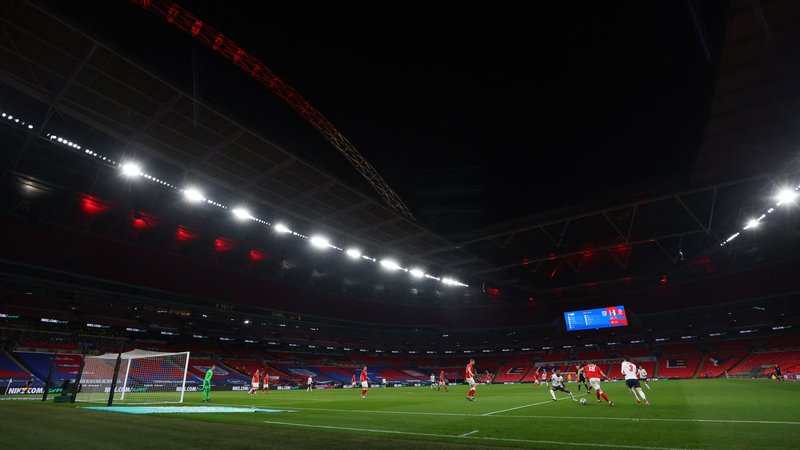 Fotografija: Nogometaši se veselijo dni, ko tribune Wembleyja ne bodo več prazne. FOTO: Catherine Ivill/AFP