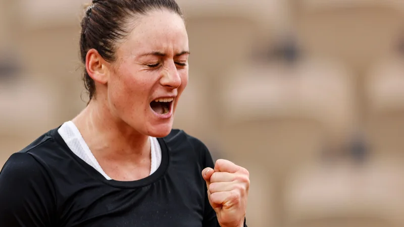 Fotografija: Tamara Zidanšek je drugič nastopila v finalu turnirja WTA in drugič izgubila. FOTO: Thomas Samson/AFP