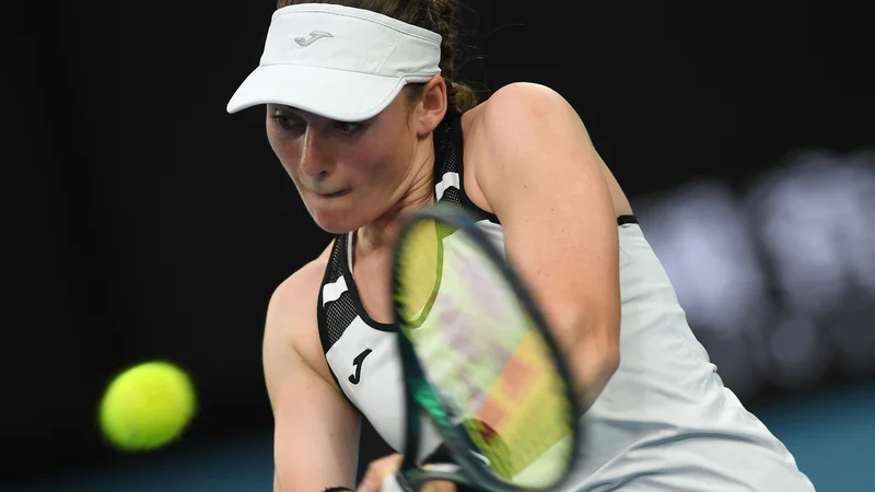 Fotografija: Tamara Zidanšek je bila znova prekratka za posamično zmago na turnirjih WTA. FOTO: Greg Wood/AFP