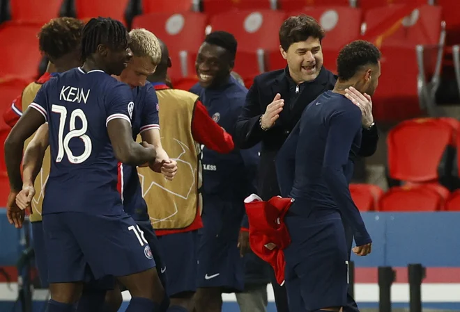 Mauricio Pochettino je bil po dvoboju z evropskimi in svetovnimi prvaki upravičeno židane volje in je takole pohvalil tudi Neymarja. FOTO: Christian Hartmann/Reuters