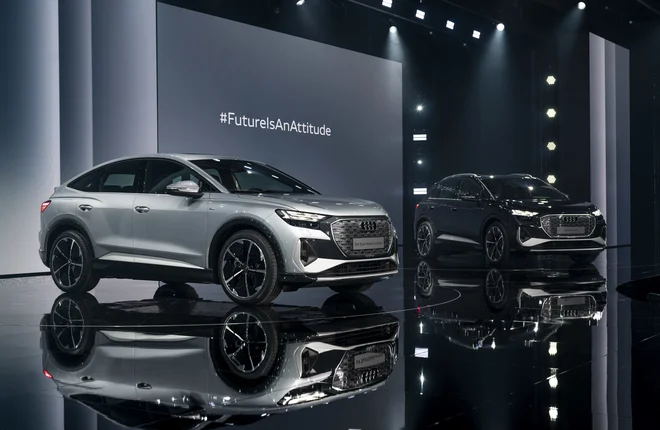 Nedavno razkritje Audijevega novega električnega modela Q4 e-tron v izvedbi sportback in kot SUV. FOTO: Audi
