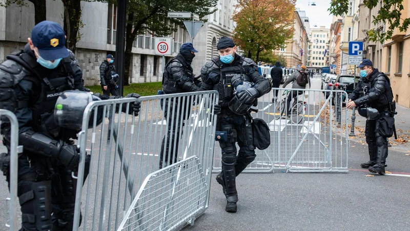 Fotografija: Policija je že zaznala pozive k protivladnim protestom v prihodnjih dneh. FOTO: Voranc Vogel/Delo