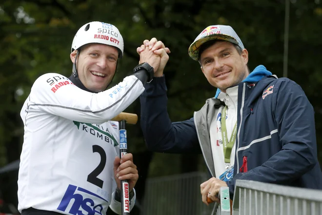 Benjamin Savšek (levo) in Peter Kauzer sta še v pripravljalnem ritmu. FOTO: Matej Družnik/Delo