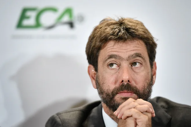 Predsednik Juventusa Andrea Agnelli pogleduje proti večjim prihodkom v superligi. FOTO: Fabrice Coffrini/AFP