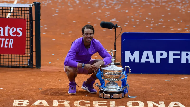 Fotografija: Rafael Nadal je v Barceloni slavil 87. turnirsko zmago v karieri. FOTO: Josep Lago/AFP