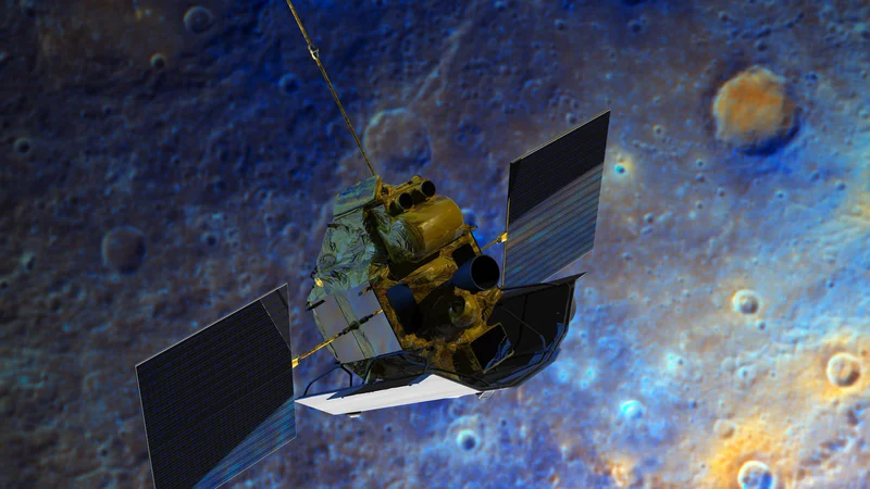 Fotografija: Messenger je proučeval geologijo, magnetno polje in kemično sestavo Merkurja, planeta z največ kraterji v našem osončju. FOTO: Nasa