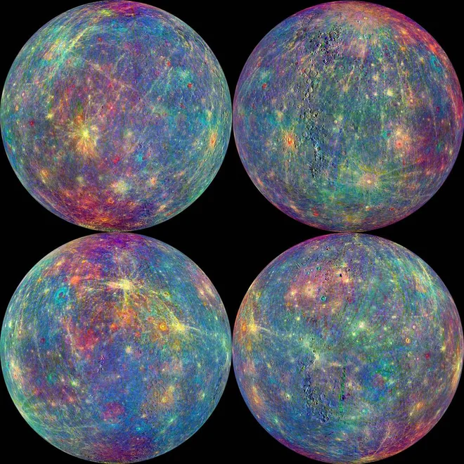 Posnetki Merkurja sonde Messenger. FOTO: REUTERS/NASA/Johns Hopkins University Applied Physics Laboratory/Carnegie Institution of Washington/