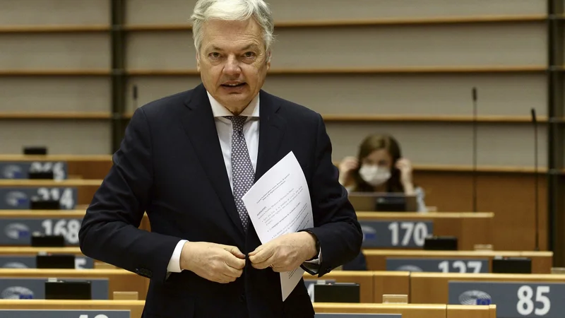 Fotografija: Evropski komisar za pravosodje Didier Reynders je v pismu izrazil zaskrbljenost v povezavi z imenovanjem evropskih delegiranih tožilcev iz Slovenije. FOTO: Johanna Geron/Afp