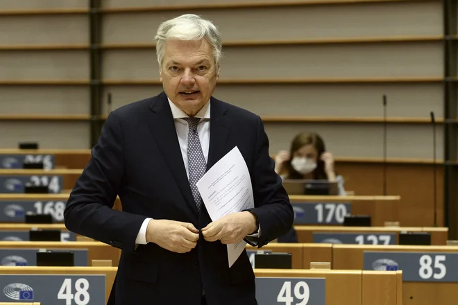 Evropski komisar za pravosodje Didier Reynders je v pismu izrazil zaskrbljenost v povezavi z imenovanjem evropskih delegiranih tožilcev iz Slovenije.&nbsp;FOTO: Johanna Geron/Afp