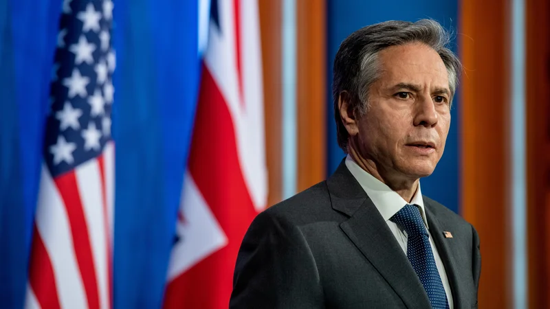 ZDA predsednika Joeja Bidna se zavzemajo mednarodno ureditev, ki temelji na pravilih, je ponovno poudaril ameriški državni sekretar Antony Blinken. Foto Chris J Ratcliffe/Reuters
