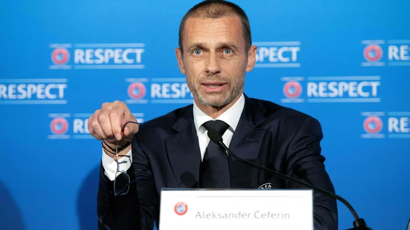 Aleksander Čeferin je zabil zadnji žebelj v t. i. superligo z vrnitvijo deveterice klubov, ki so bili del fantomskega projekta. FOTO: Richard Juilliart/AFP