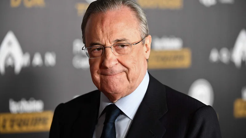 Fotografija: Realov predsednik Florentino Perez vztraja pri projektu superlige. FOTO: Franck Fife/AFP