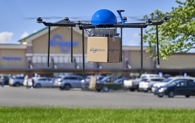 Večina Krogerjevih dronov bo lahko prenašala dobra dva kilograma živil in drugega. Foto Kroger.com
