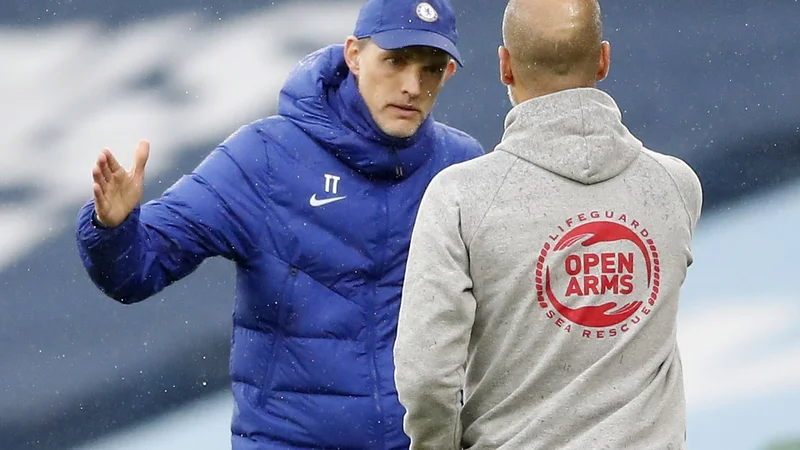 Fotografija: Thomas Tuchel je že drugič ukanil Pepa Guardiolo. FOTO: Martin Rickett/Reuters