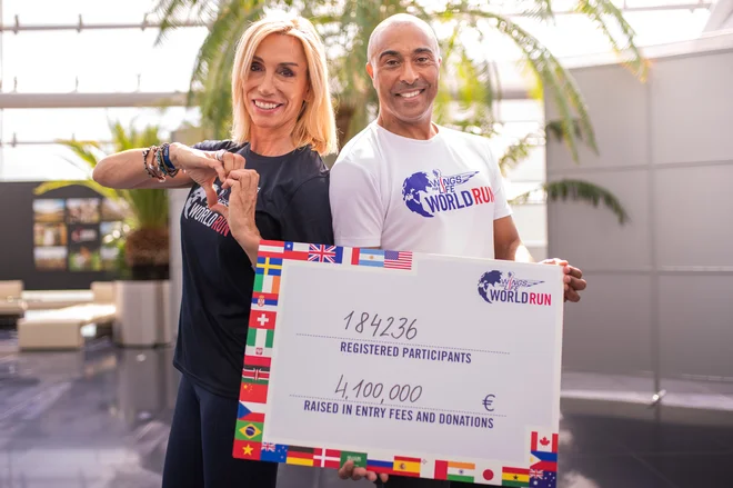 Anita Gerhardter in Colin Jackson. FOTO: Wings For Life World Run 