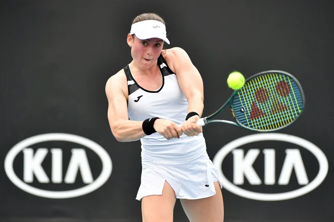 Tamara Zidanšek ni imela možnosti proti izkušenejši Američanki. FOTO: John Donegan/AFP
