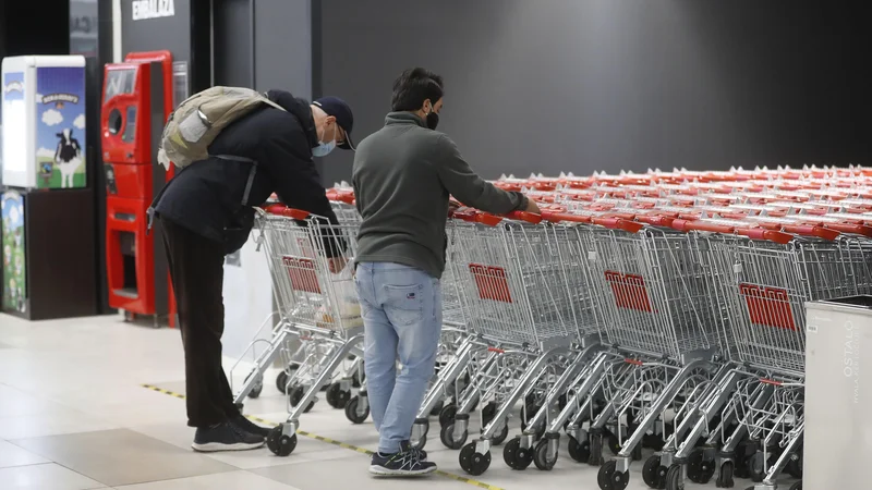 Fotografija: Zasebna potrošnja, ki se je lani skrčila za skoraj deset odstotkov, naj bi se letos okrepila za 4,4 odstotka, potem ko potrošnikom storitve spet postajajo dostopne v polnem obsegu, dodatno pa bodo rast potrošnje spodbujali rast zaposlovanja in višje plače. FOTO: Leon Vidic/Delo