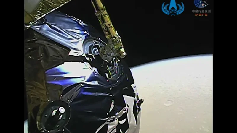 Fotografija: Tianwen-1 v orbiti Marsa. FOTO: China National Space Administration (CNSA)/AFP