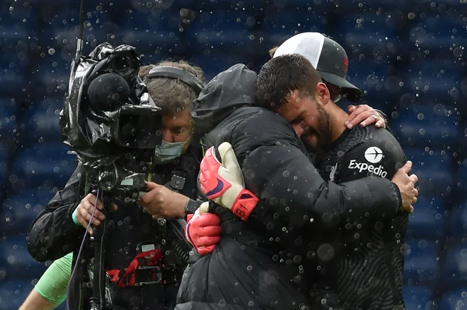 Trener Liverpoola Jürgen Klopp je bil upravičeno zadovoljen z razpletom tekme. FOTO: Rui Vieira/AFP